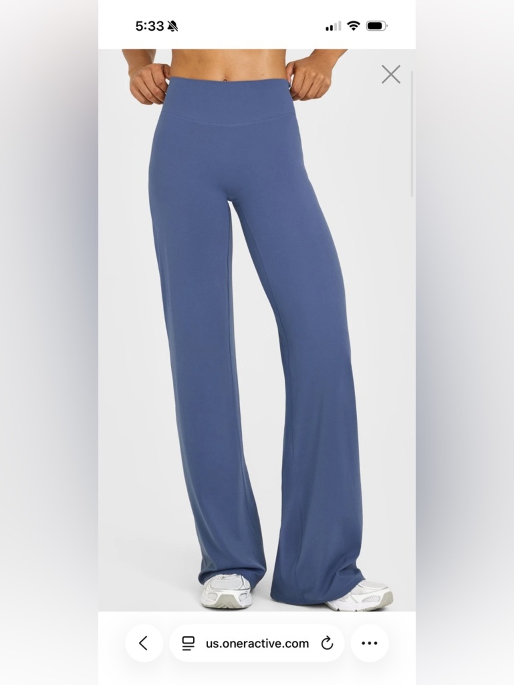 Oner Active SoftMotion Straight Leg Bottoms & Halter Neck Mid Vest - Slate Blue